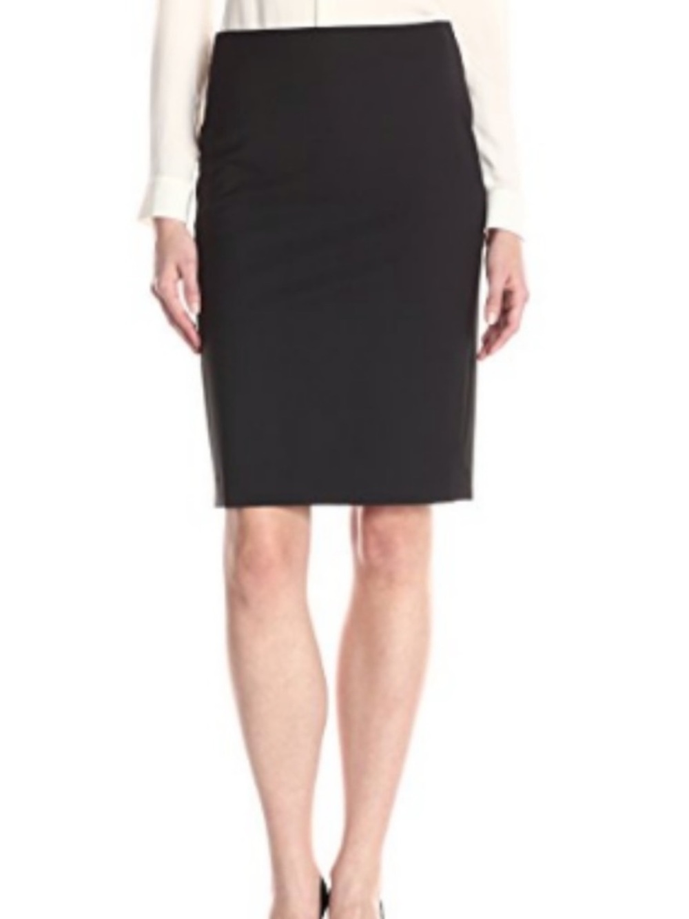 Theory Black Wool Pencil Skirt